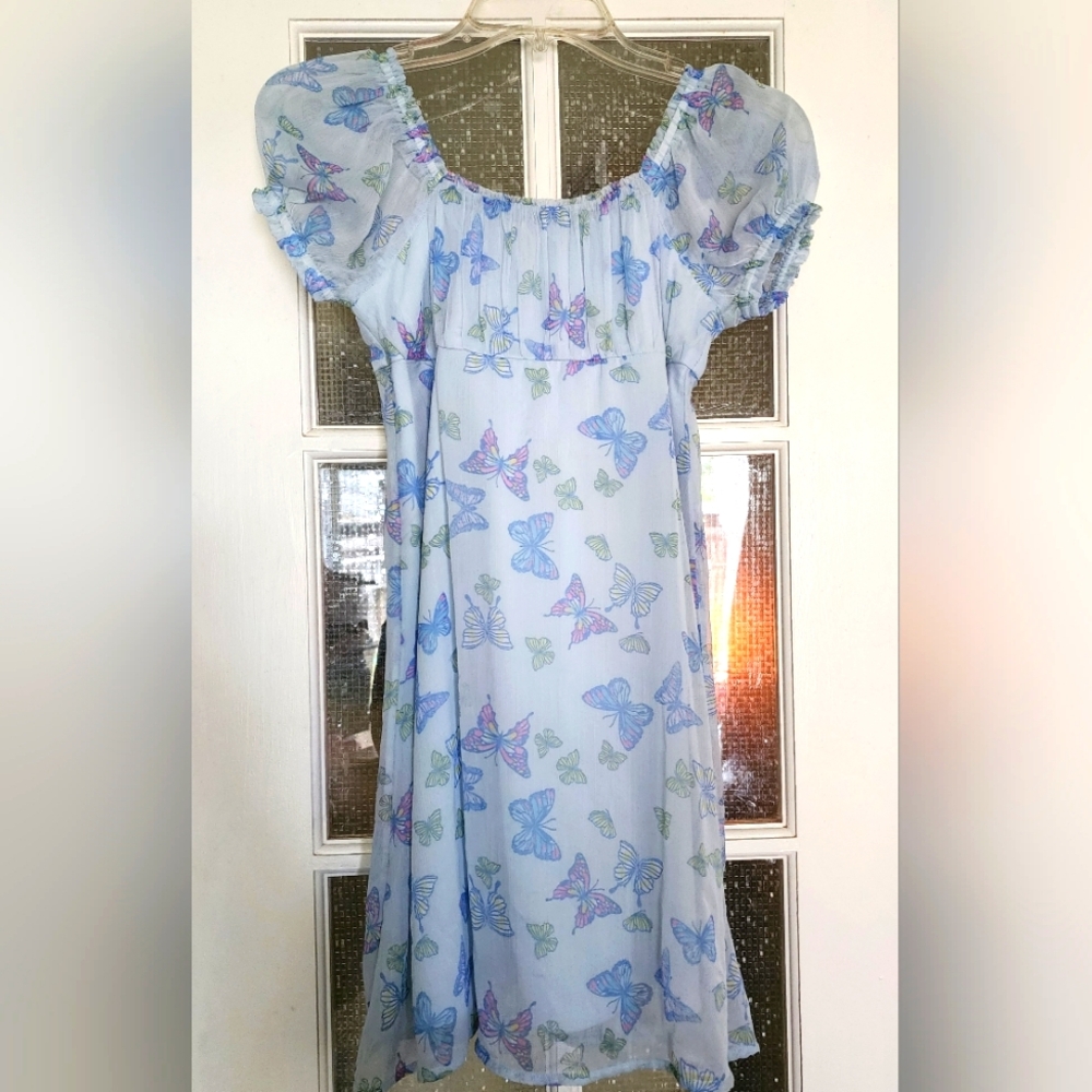 Girls Mint Green Floral Dress & Sweater